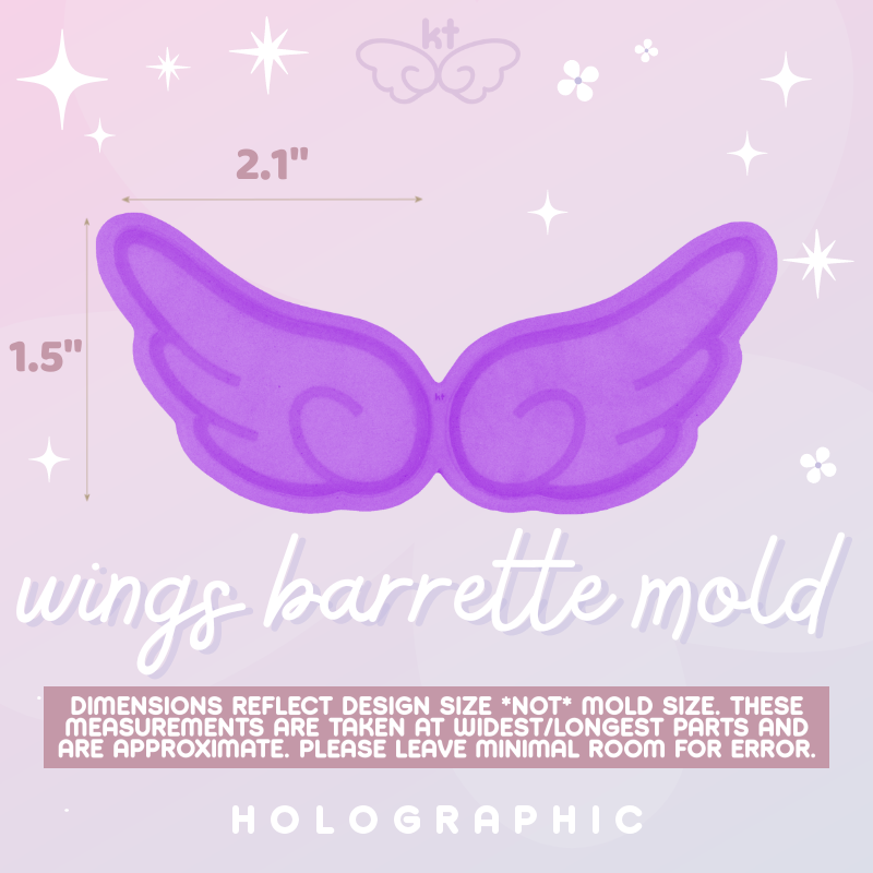 HOLOGRAPHIC Wings Barrette Mold