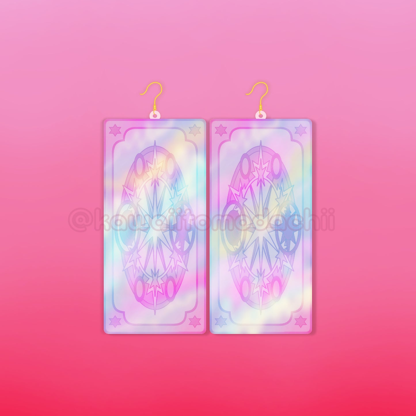 HOLOGRAPHIC Magical Girl Card Earrings