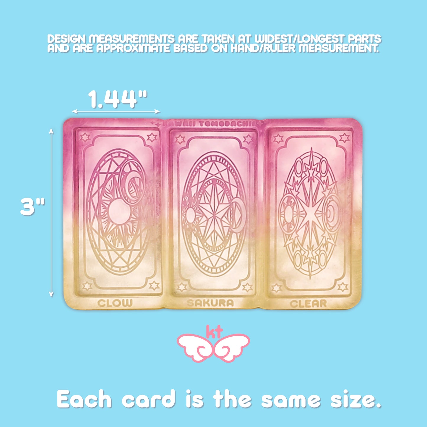 Magical Girl Card Set of 3 Silicone Mold - Cosplay, Manga