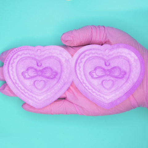 Ruffle Heart "Hoop" Style Earrings Silicone Mold for Resin Casting (With Optional Charm Molds!)