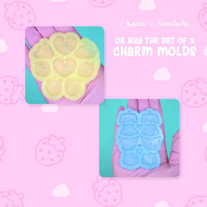 Ruffle Heart "Hoop" Style Earrings Silicone Mold for Resin Casting (With Optional Charm Molds!)