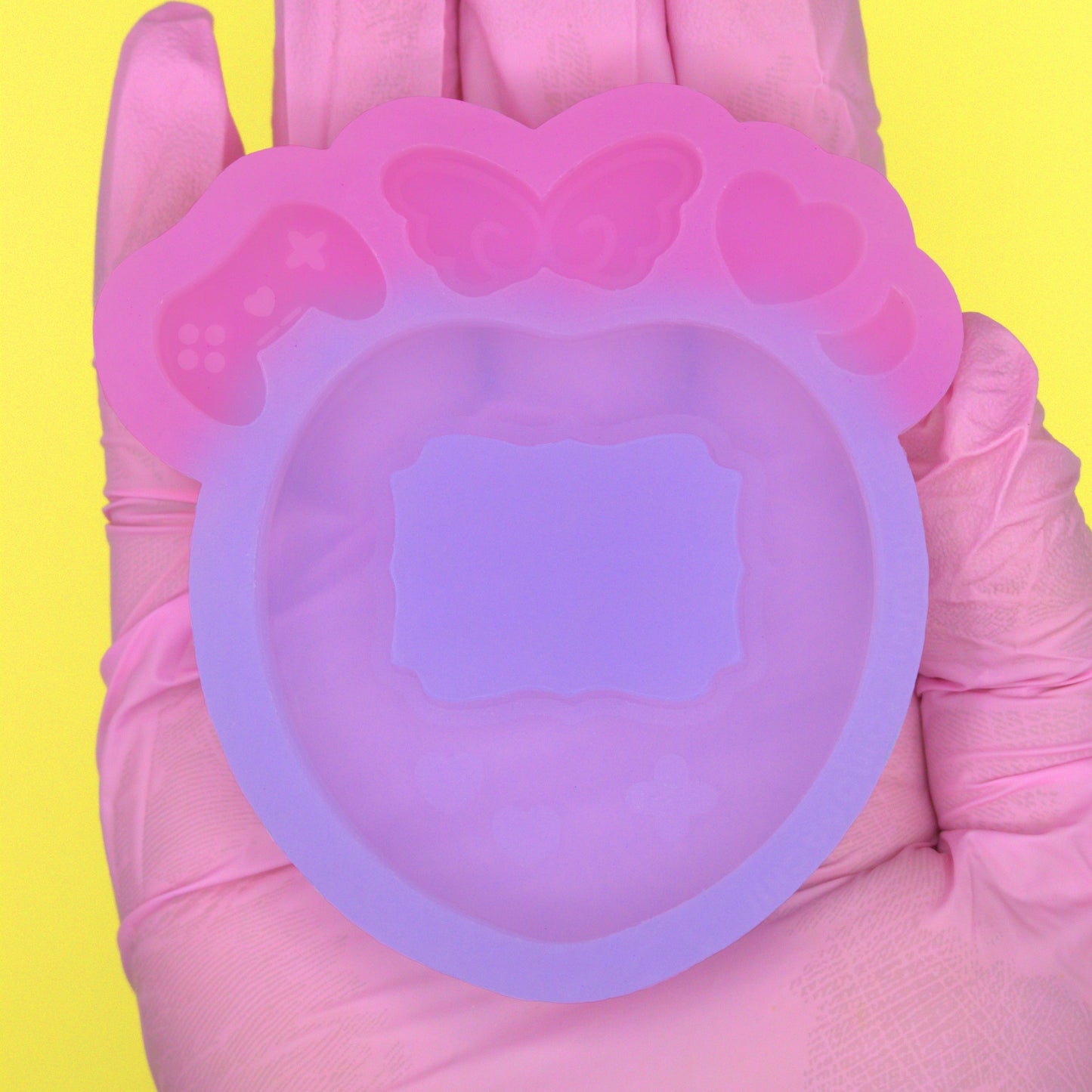 Heart Tamagotchi Style Handheld Gamer Shaker Silicone Mold