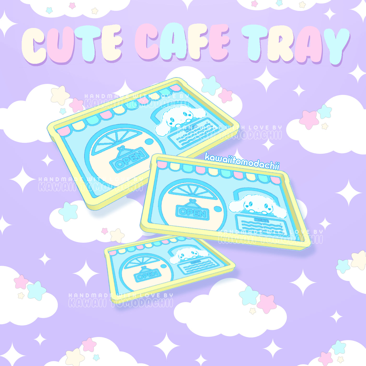 Fluffy Woof Cutie Cafe Tray Silicone Mold for Resin Casting