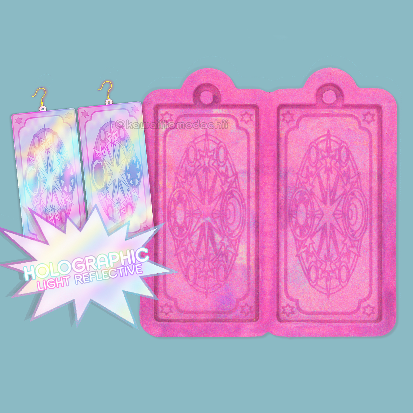 HOLOGRAPHIC Magical Girl Card Earrings