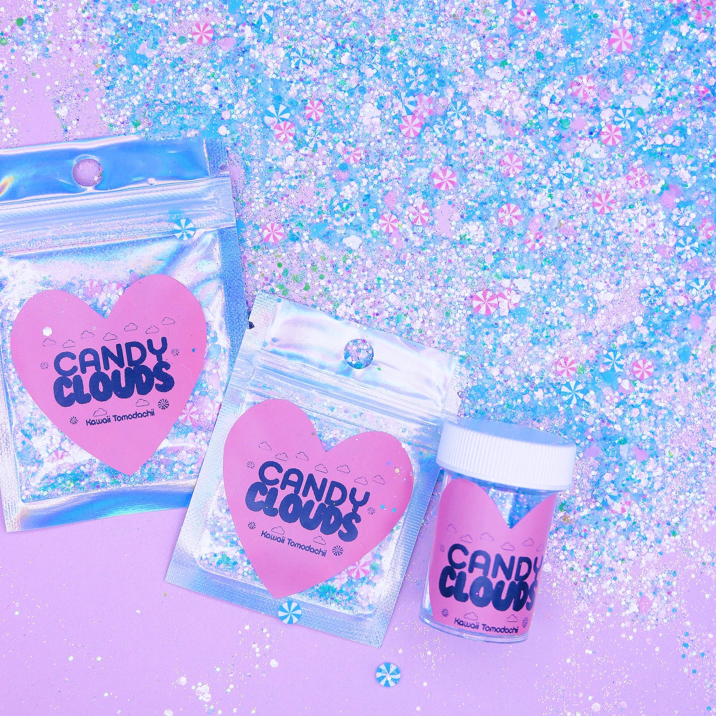 CANDY CLOUDS - Glitter / Fimo Clouds/Candies Hybrid Mix