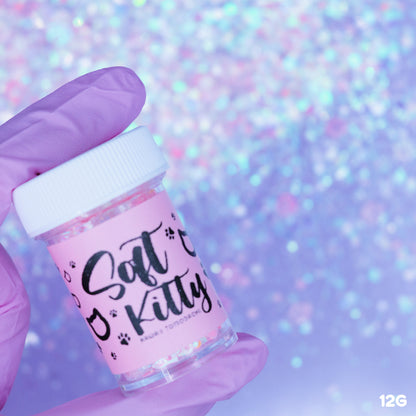 Soft Kitty Glitter Mix With AB Pink Paw Glitter