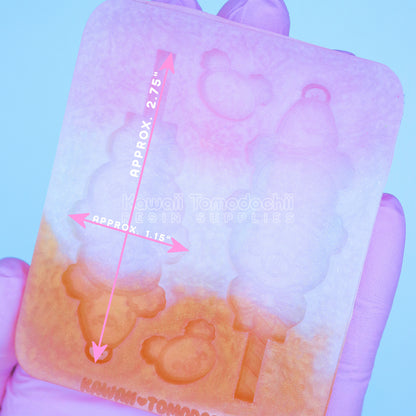 Bear Cake Pops Holographic Dangle Earring Jewelry Mold