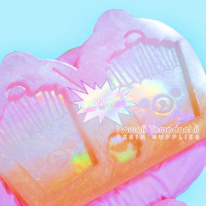 Kawaii Bear French Fries Holographic Dangle Earring Jewelry Mold