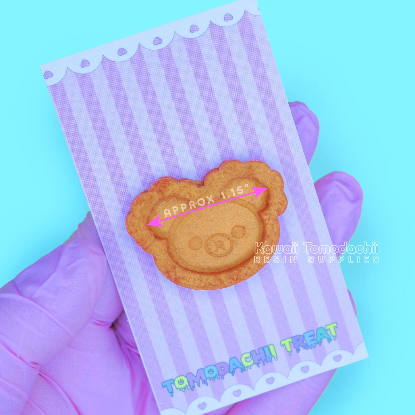 Mini Holographic Kawaii Bear Head Silicone Mold