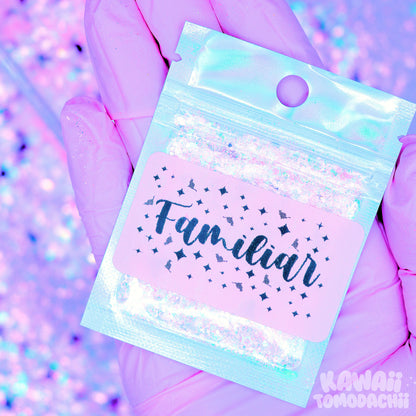 FAMILIAR - Pink & Black AB Cat Glitter Mix