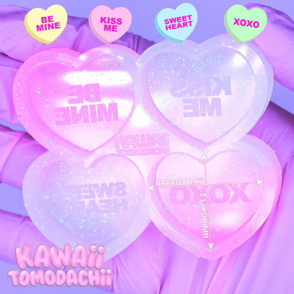 Candy Heart Charm Size Cabochon Mold