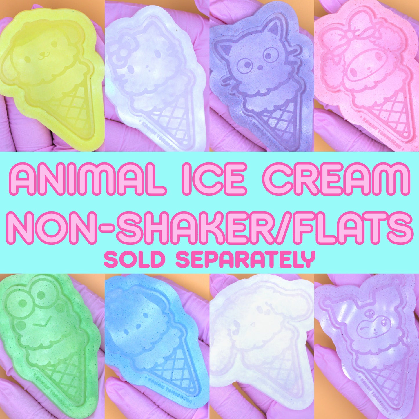 Cute Ice Cream NON-SHAKER/FLAT Molds