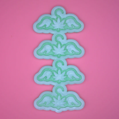 Pot Leaf Wings Earring Hanger Palette Mold for Making Earring Hangers for Displaying Earrings