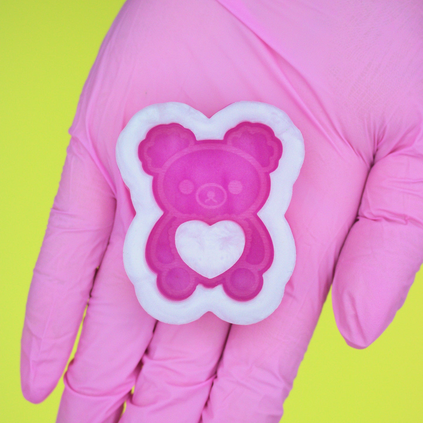 Kawaii Bear Plush Holding Heart or With Sakura Belly - You Choose! Shaker Mold