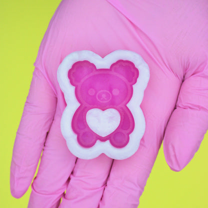 Kawaii Bear Plush Holding Heart or With Sakura Belly - You Choose! Shaker Mold