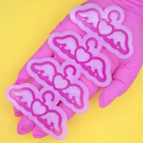 Heart Angel Wing Earring Hanger Silicone Mold for Resin Casting