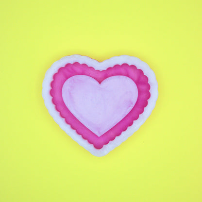 Ruffle Heart Shaker Silicone Mold 2.5" x 3.5" Design