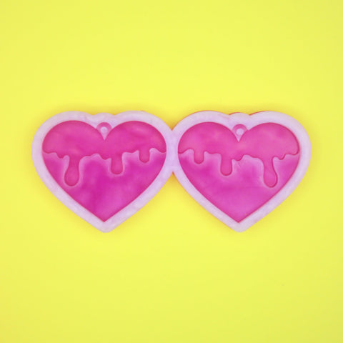 Dripping Heart Earrings Silicone Mold