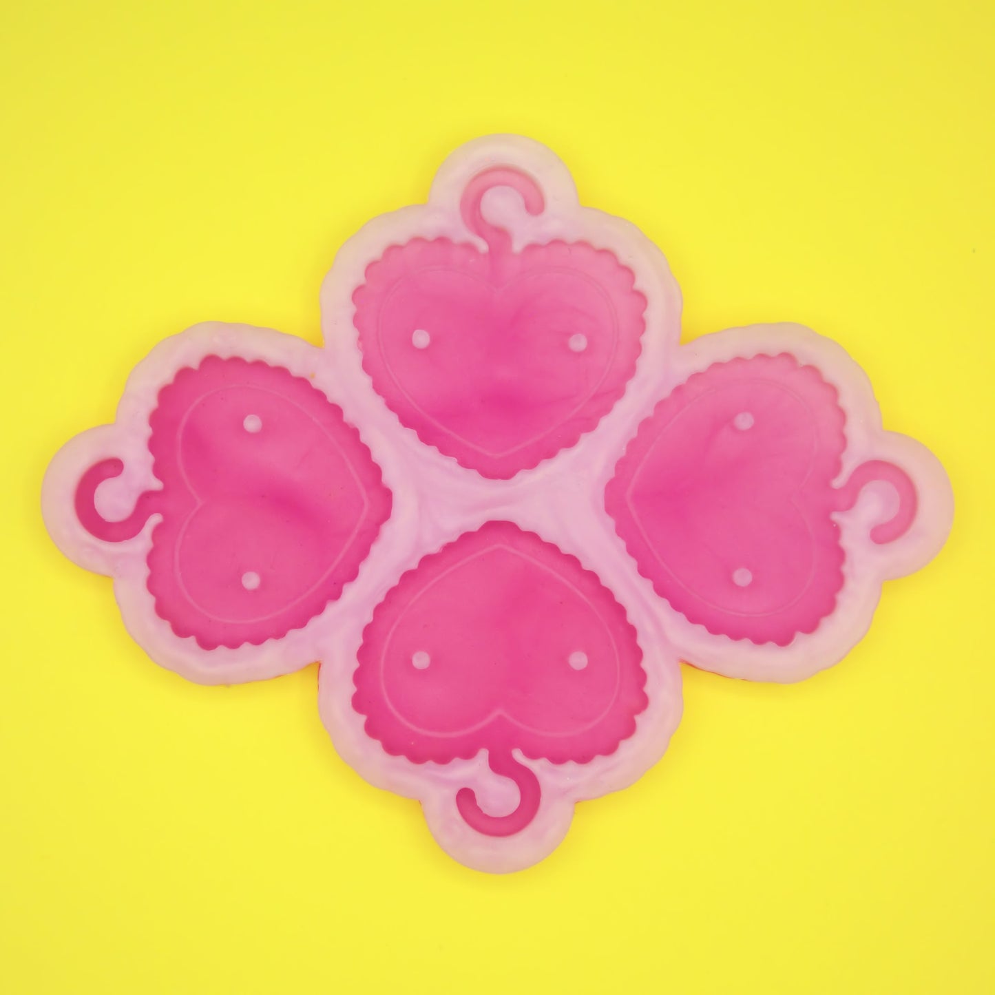 Ruffle Heart Earring Hanger Silicone Mold for Resin Casting