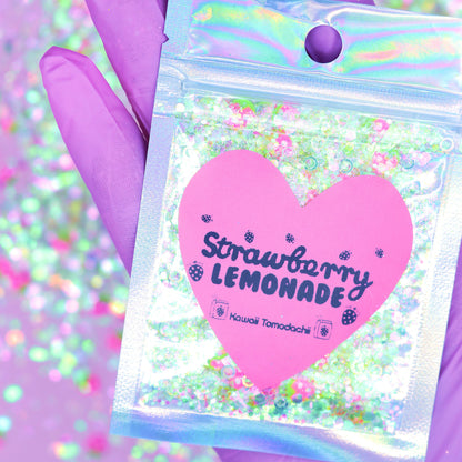 Strawberry Lemonade Glitter/Fimo Strawberries Hybrid Mix