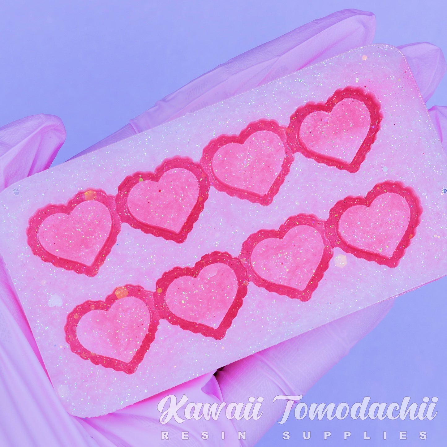 Heart Barrette Shaker Silicone Mold for Epoxy Resin Casting