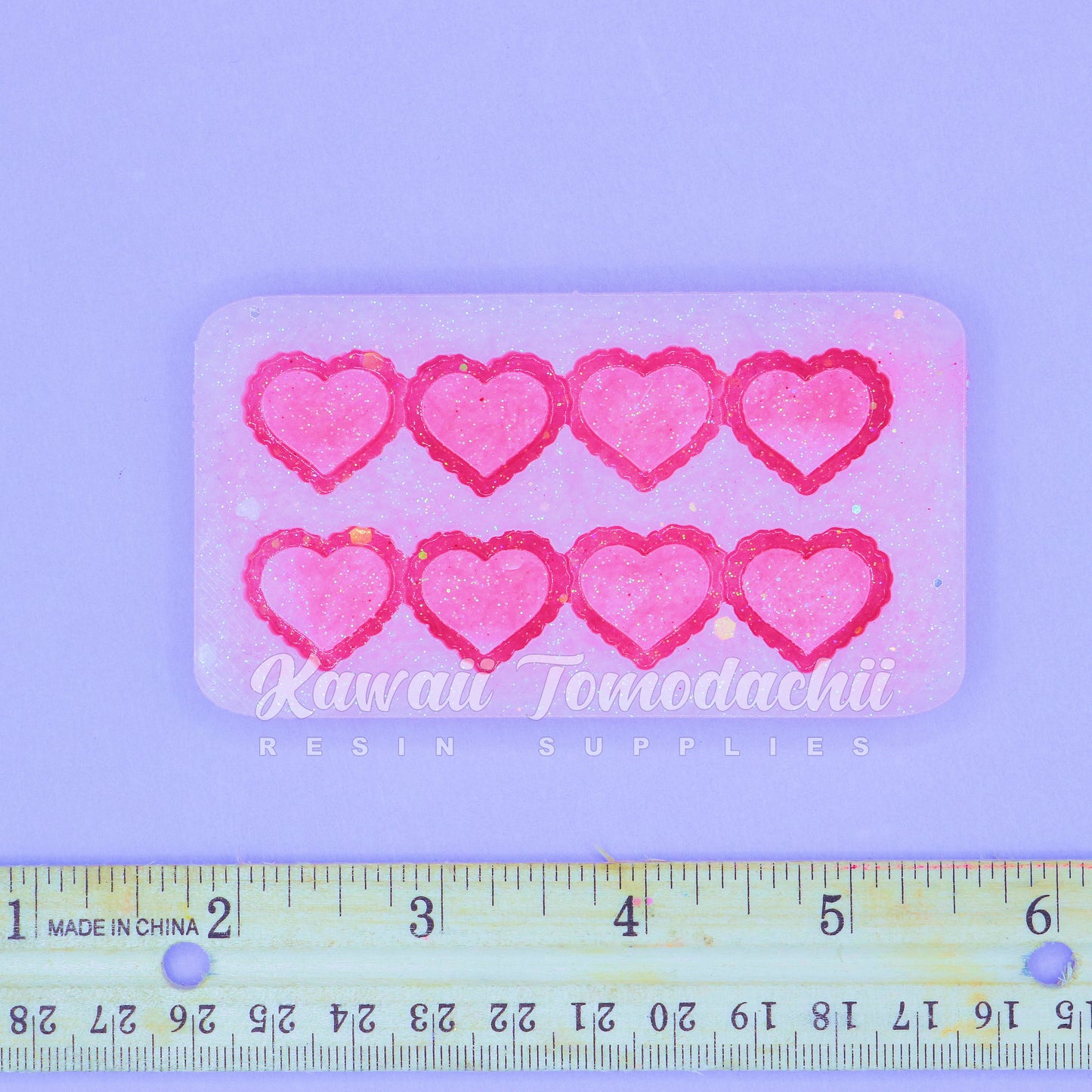 Heart Barrette Shaker Silicone Mold for Epoxy Resin Casting