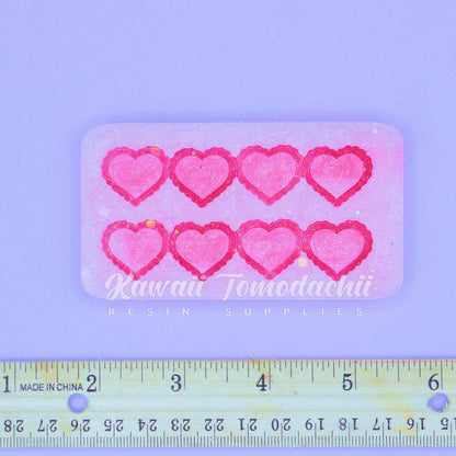 Heart Barrette Shaker Silicone Mold for Epoxy Resin Casting