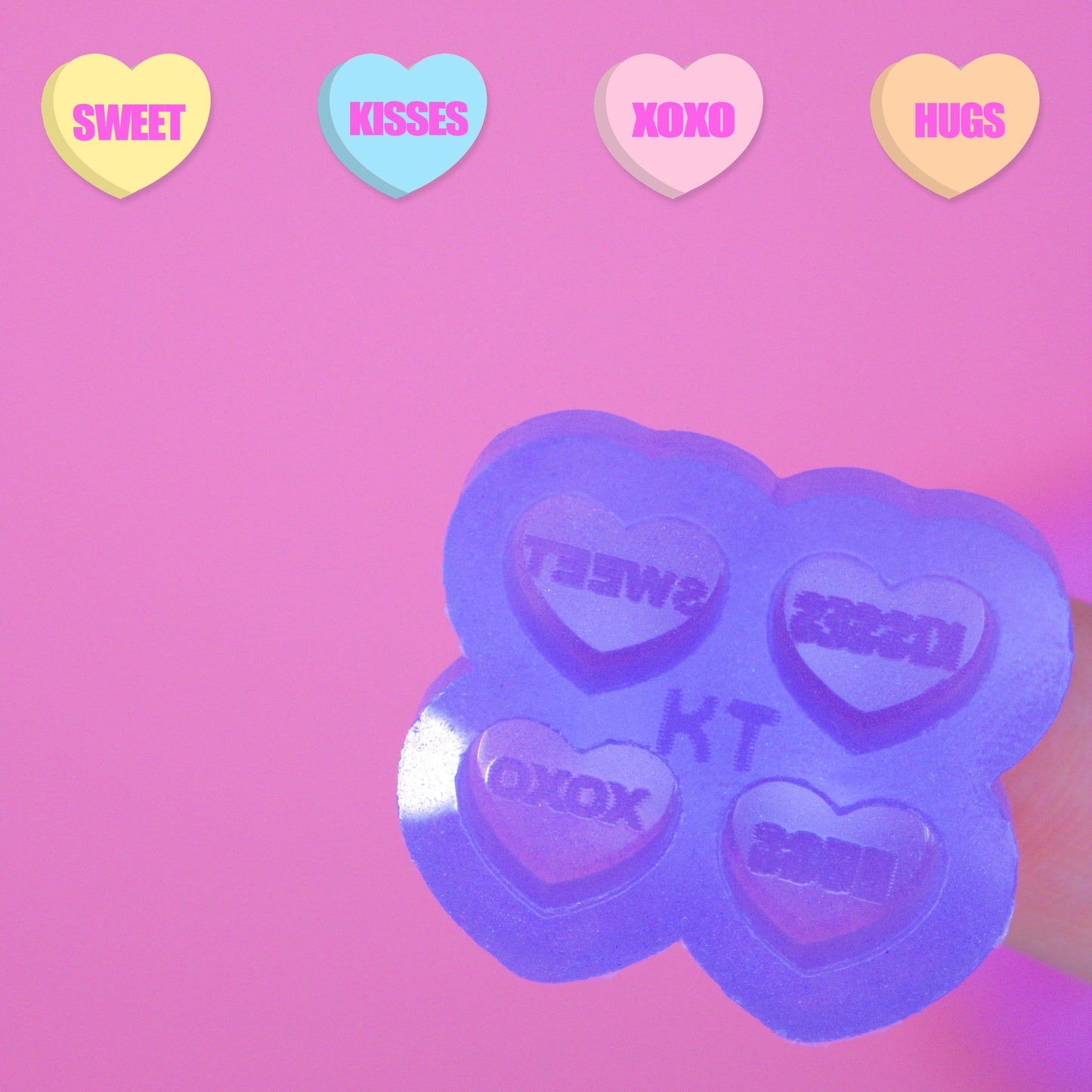 Small Candy Hearts Silicone Mold